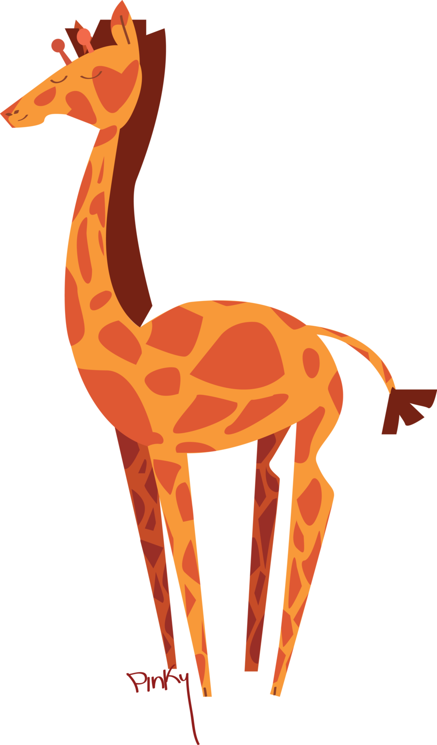 Giraffe By Pinanada On Deviantart Giraffe Vector Png - Digital Art (900x1532)