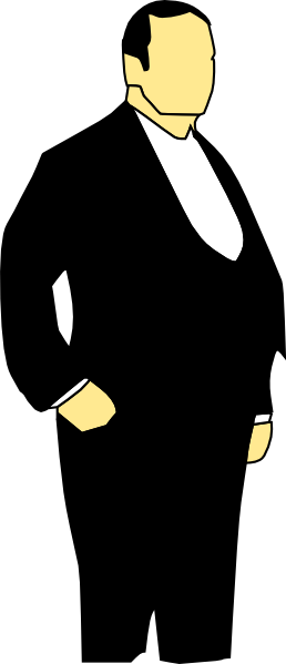 Go Back Gallery For Man In Tuxedo Cartoon 6dco3m Clipart - Fat Man In Suit Cartoon (500x1000)