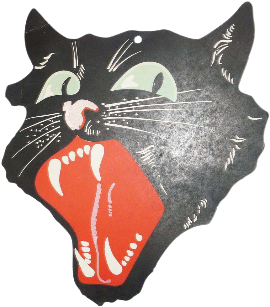 Vintage Dennison Halloween Black Cat Die Cut For Kids - Christmas Carol (978x978)