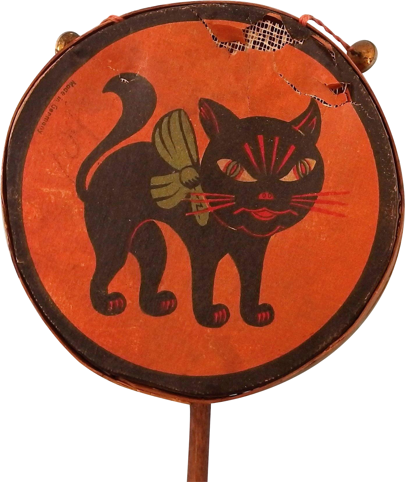 Arched Back Black Cat Halloween Drum Shaker Noisemaker - Black Cat (1661x1661)