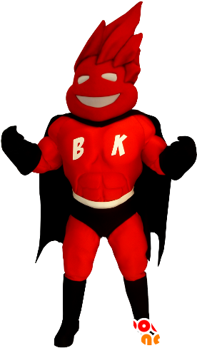Superhero Mascot In Red And Black Suit - Bishop Kelley High School Mascot (600x600)