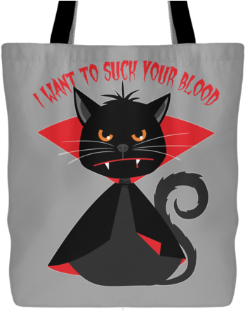 Vampire Cat Halloween Tote Bag - Tote Bag (480x480)