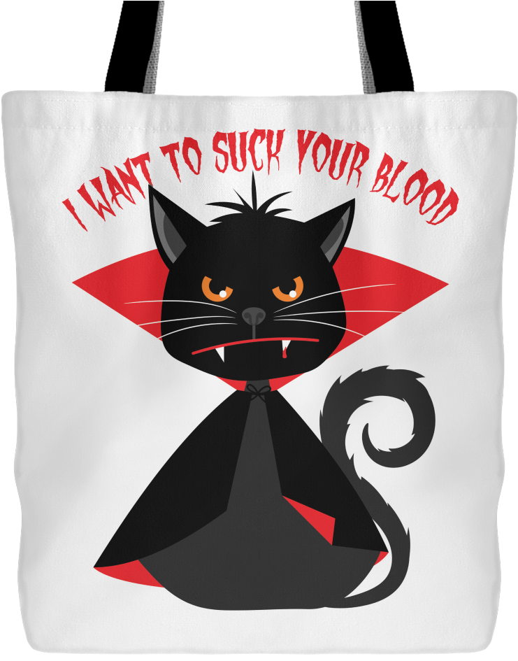 Vampire Cat Halloween Tote Bag - Cat (1024x1024)