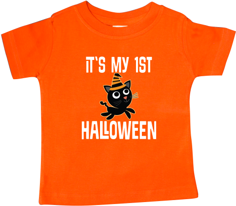 Halloween Baby T-shirt Has Black Cat In Striped Witch - Tim Dr Hook Mccracken (480x480)