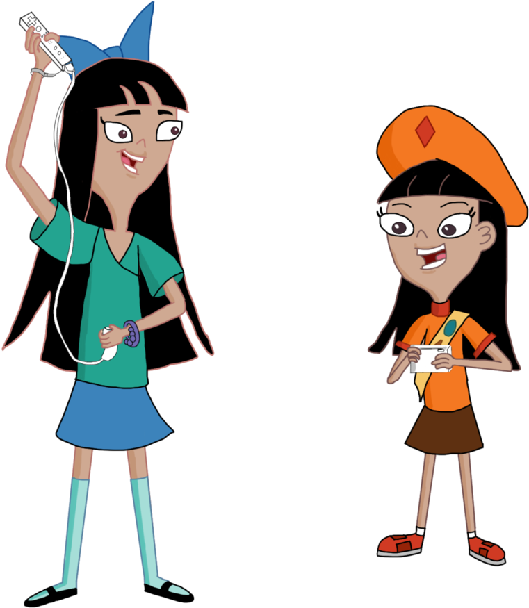 Stacy And Ginger Playing Wii U By Hdkyle - Phineas And Ferb Isbela (867x921)