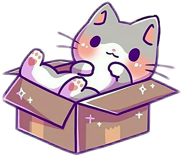 Kawaii Cute Kitty Cat Kittens Box Kittyinabox - Cat (624x534)