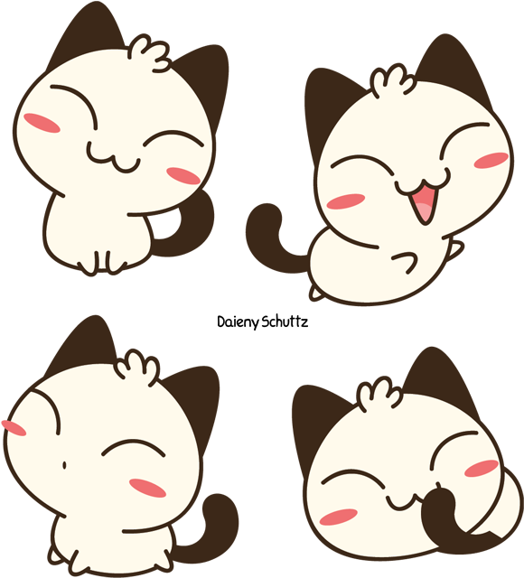 Kawaii Cute Cat Kitten Kitten Kittens Cats Catlove - Digital Art (600x661)