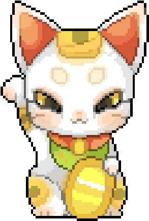 Transformation Maneki Neko Gif - Japanese Lucky Cat Gif (500x500)