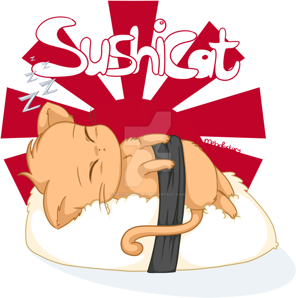 Kawaii Sushi Cat Miniature Figurine Bonsai Decoration - Chibi Sushi Cat (1024x1015)
