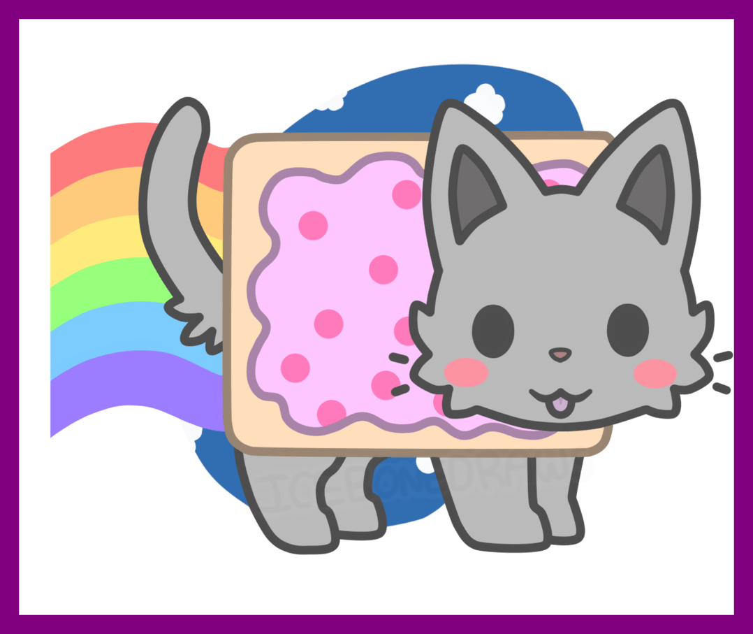 Cute Cat Cartoon Cute Cartoon Nyan Cat Marvelous Kawaii - Nyan Cat Kawaii (1078x907)
