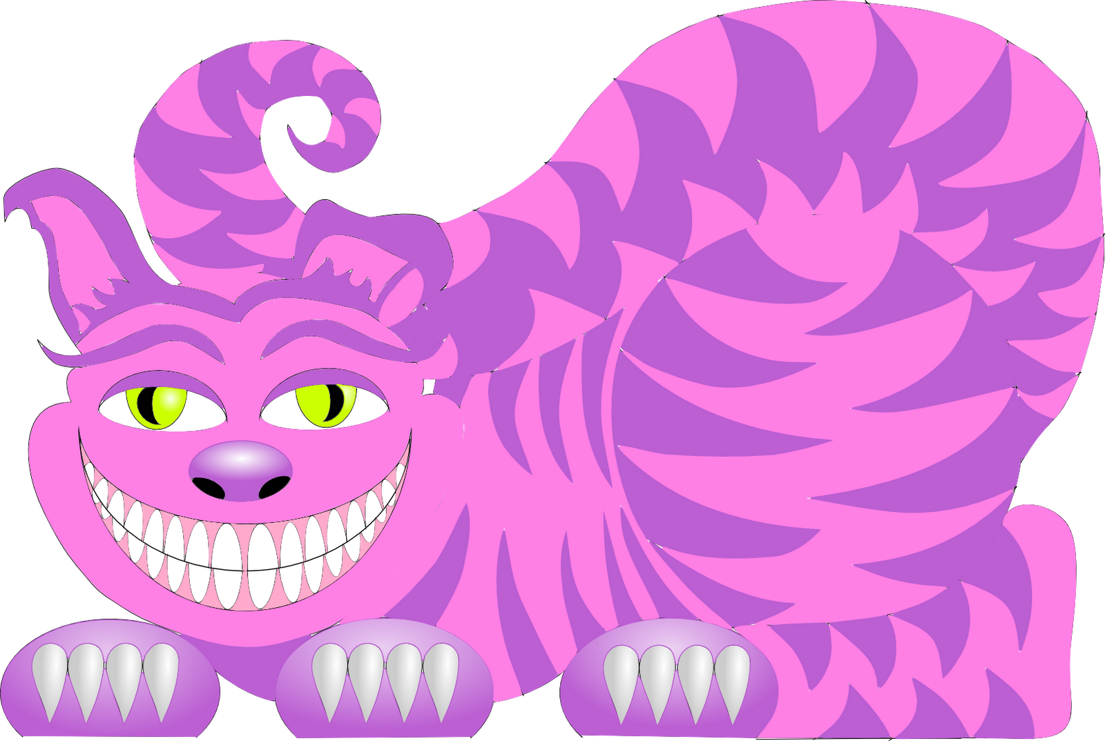 Cheshire Cat Png Clipart - Clip Art (1600x1074)