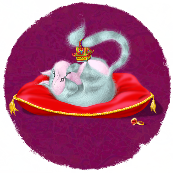 Paintings - Cat Grabs Treat (550x562)