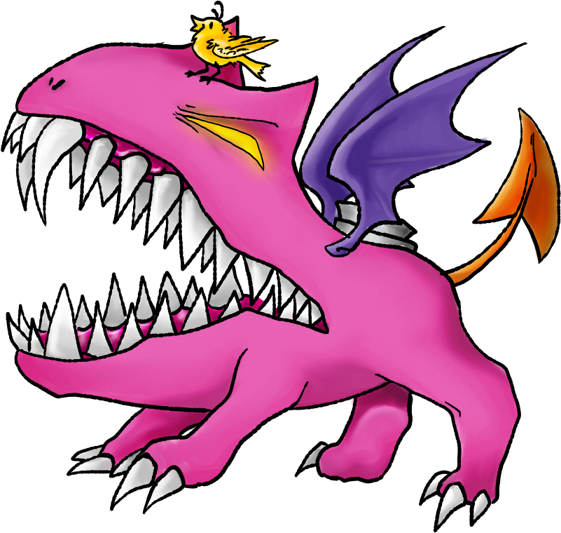 Beak Dragon Pink M Clip Art - Cartoon (880x873)