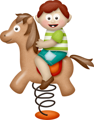 Red Haired Boy ~ Horse - Clip Art (391x500)