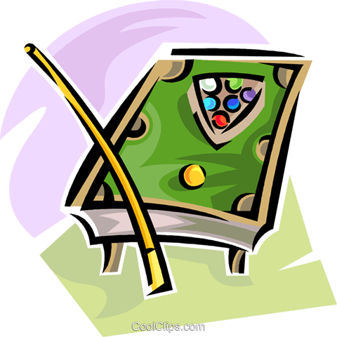 Pool Table Royalty Free Vector Clip Art Illustration - Cartoon (480x480)