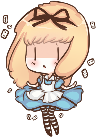 Drawn Alice In Wonderland Fan Art - 愛麗 絲 Q 版 (364x486)