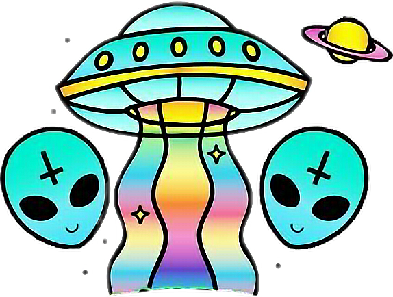 Alien Clipart Rainbow - Alien Pastel Goth (574x434)