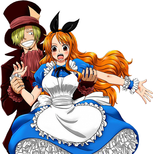 Sanji And Nami, Alice In Wonderland - One Piece Sanji And Nami (600x544)