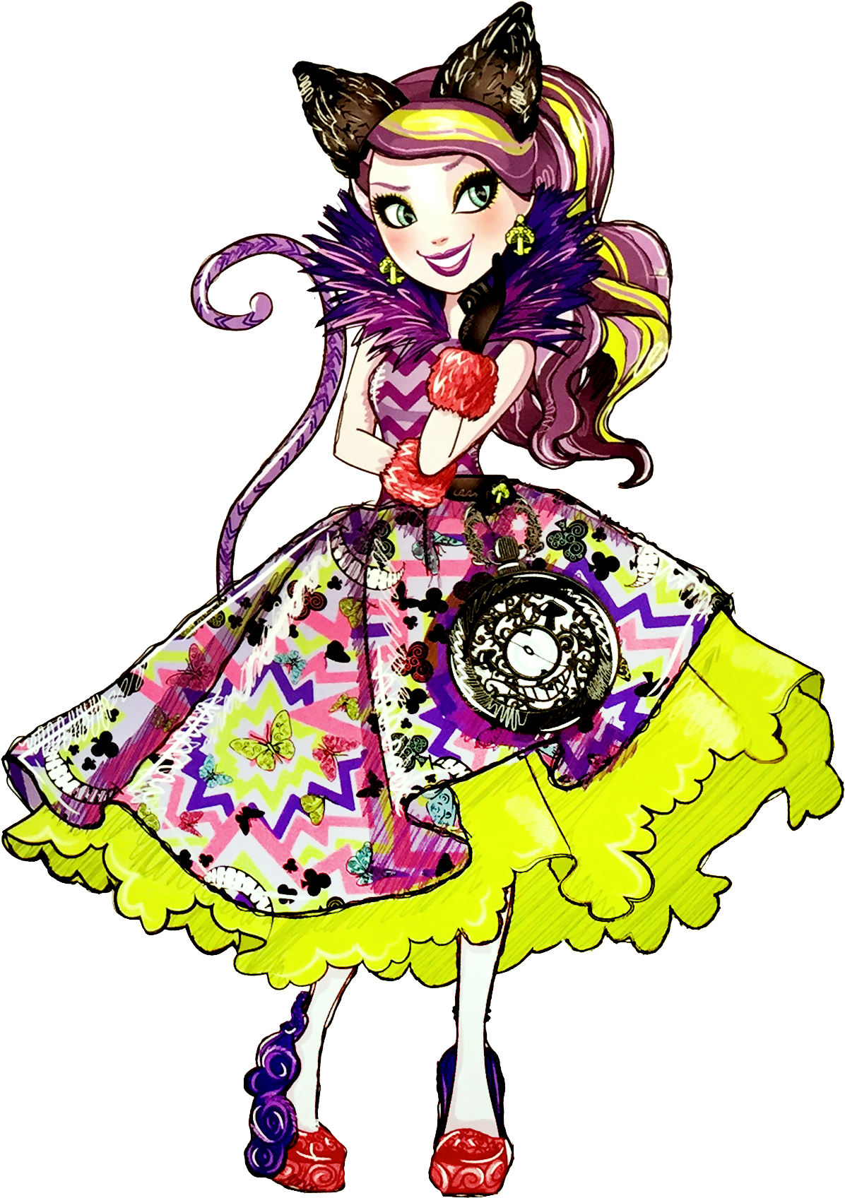 Cheshire Cat Ever After High Doll Drawing Alice's Adventures - Ever Af...