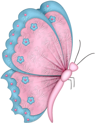 Album - Clip Art Pink Butterflies (400x500)