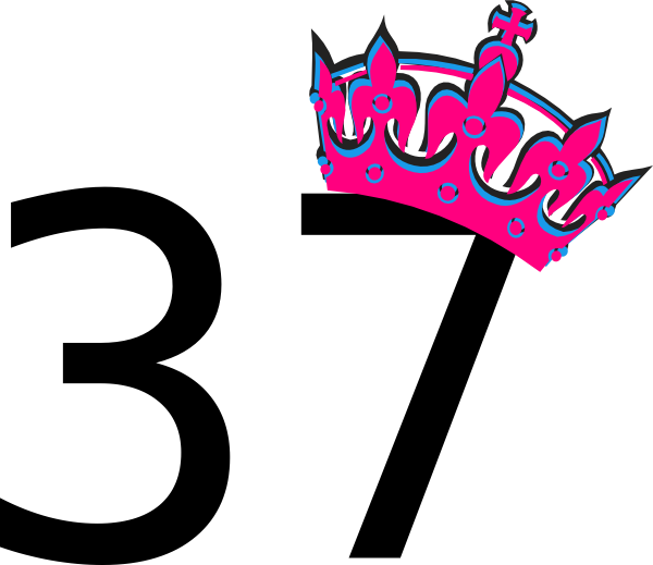 How To Set Use Pink Tilted Tiara And Number 37 Svg - Number 19 Birthday (600x519)