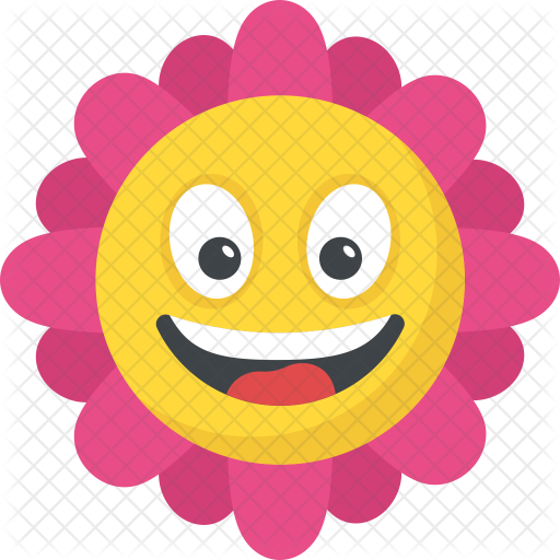 Sunflower Smiley Icon - Green Circle Frame (512x512)