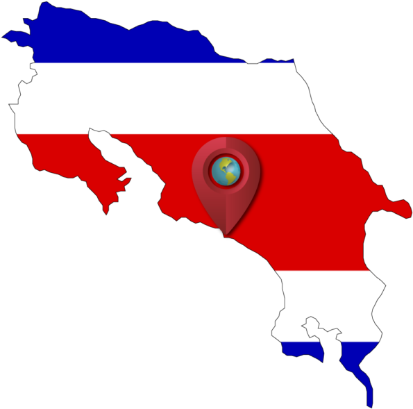 Monkey Tour In Quepos - Costa Rica Flag Map (600x600)