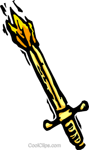 Burning Sword Royalty Free Vector Clip Art Illustration - Burning Sword Royalty Free Vector Clip Art Illustration (285x480)
