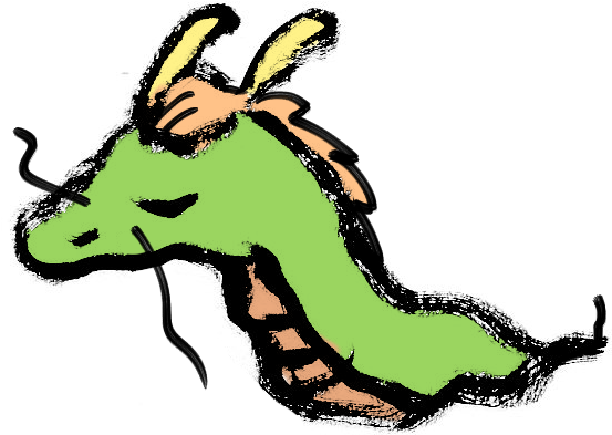 筆ペンタッチの辰のイラスト - Dragon (600x600)
