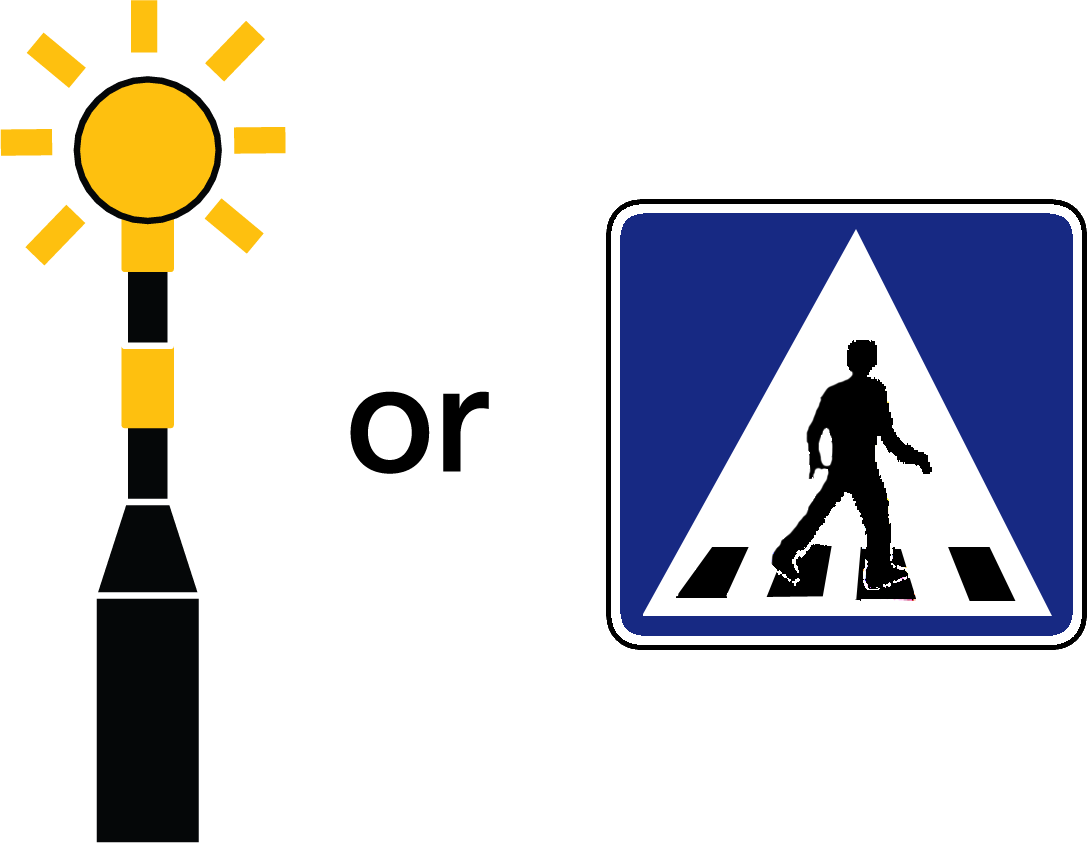 Drawing Of Alternative Zebra Crossing Indicators In - Zebra Crossing Sign Singapore (1087x849)
