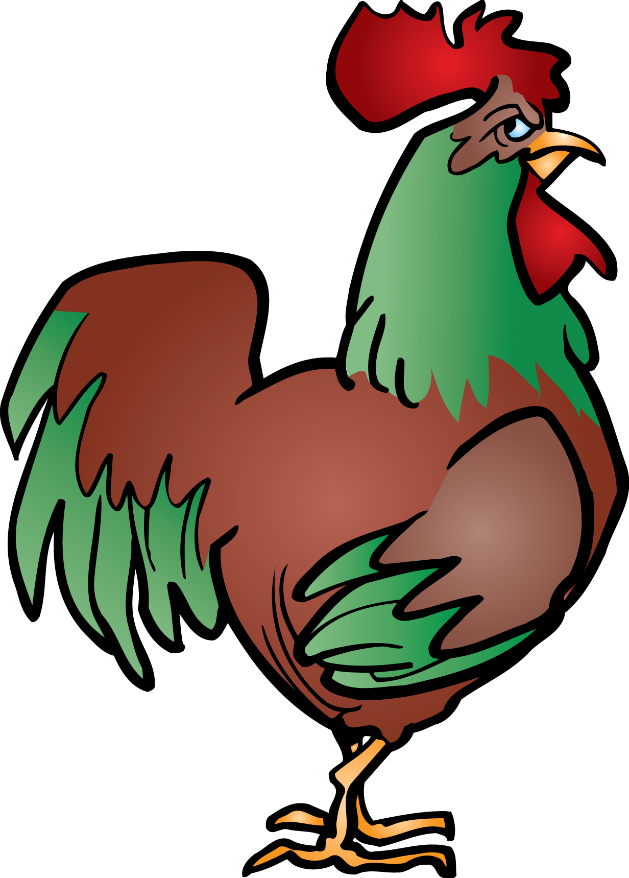 Clip Art, Illustrations - Детские Картинки Петух (1232x1719)