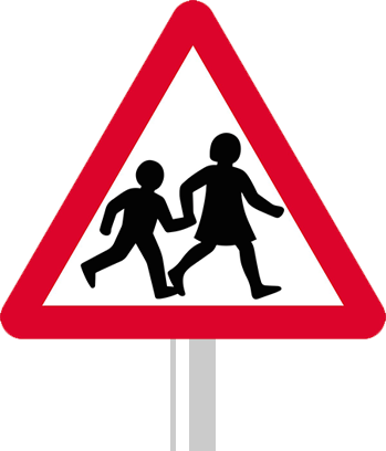 School Ahead Road Sign (349x408)