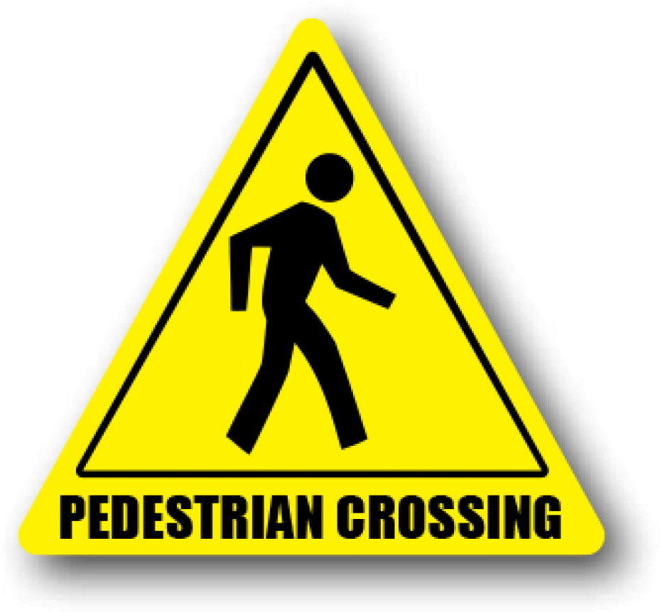 Durastripe Pedestrian Crossing Floor Safety Sign, Yellow - Ergomat - Durastripe Triangular Peel & Stick Floor (1000x953)