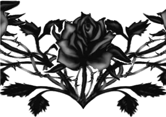 Gothic Tattoos Clipart Garden - Black Rose Tattoo Png (640x480)