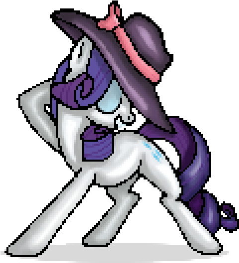 Mlp By Creepygamertip - Rarity Pixel Art (504x561)