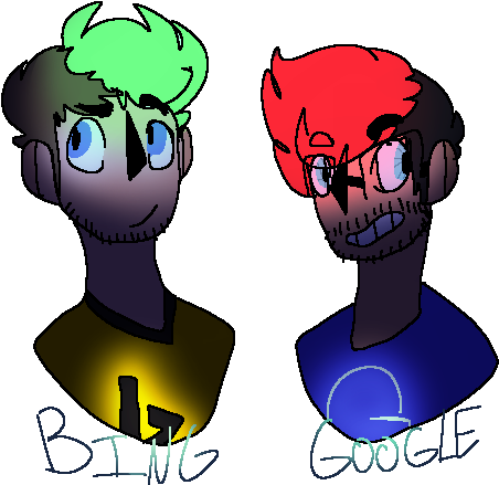 Google And Bing By Casual Trash - Cartoon (500x500)