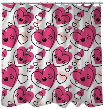 Cute Heart Love Kawaii Pattern Vector Illustration - Heart (400x400)