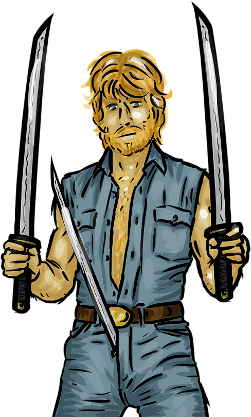 Samurai Chuck Norris By Whodrewthis - Cartoon Chuck Norris (488x810)
