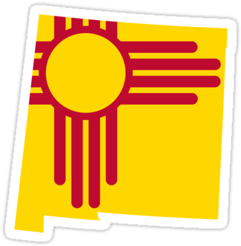 New Mexico Flag [wht] - Zia Sun Red (375x360)