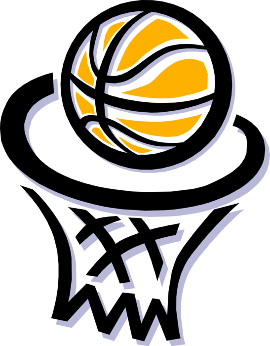 Vector Illustration Of Sport Of Basketball And Hoop - Basketball With Hoop Clipart (547x700)