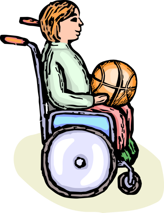 Vector Illustration Of Disabled Boy Handicapped Wheelchair - Illustration (539x700)