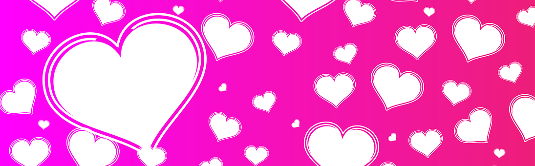 Banner Photo Frame Photoshop Pink Love Hol - Adobe Photoshop (1095x340)