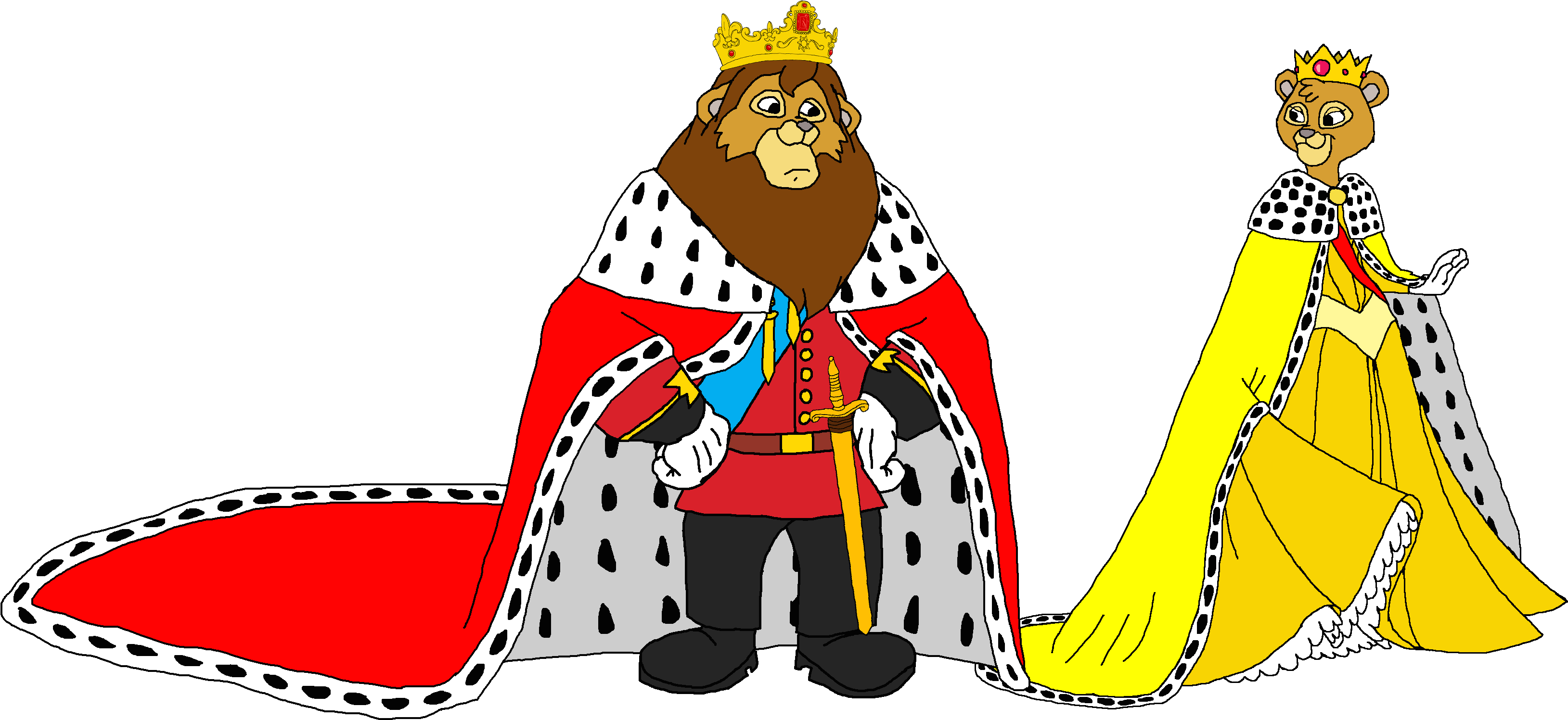 Kingleonlionheart King Leon And Queen Leona - Transparent King And Queen (3384x1612)