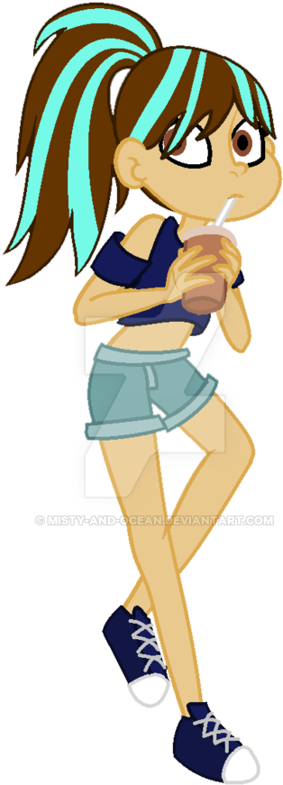 Rosaline Butterfly Drinking Coffee By Misty And Ocean - Cartoon (600x927)