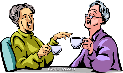 Having Coffee Royalty Free Vector Clip Art Illustration - Language In The Future (480x284)