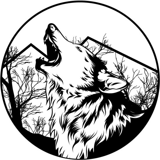 Lone Wolf Vector Illustration, Lone, Wolf, Angry Png - Gray Wolf (640x640)