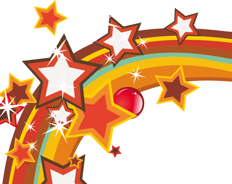 Hand-drawn Elements Rainbow Stars - Rainbow (742x589)