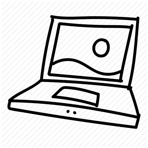 Computer, Doodle, Drawing, Electronics, Gadget, Hand - Laptop Drawing (512x512)