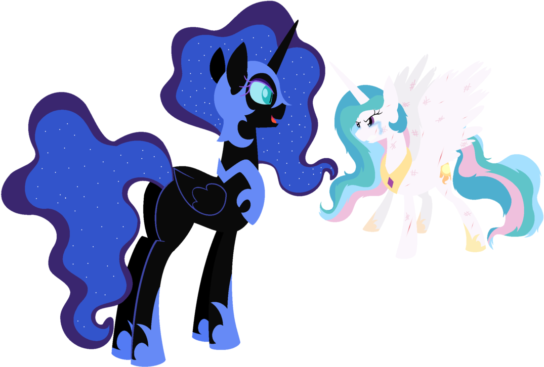 Nightmare Moon Vs Princess Celestia By Mylittlepon3lov3 - Princess Luna (1082x739)