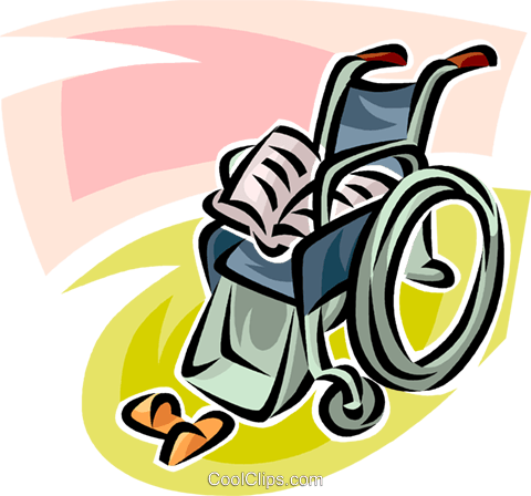 Wheelchair, Newspaper And Slippers Royalty Free Vector - Wheelchair, Newspaper And Slippers Royalty Free Vector (480x448)